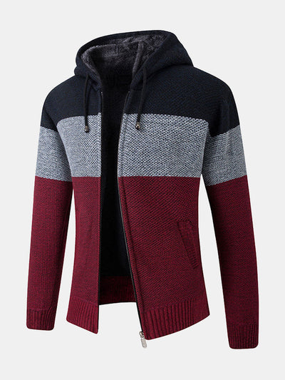 Color Block Hooded Sweater