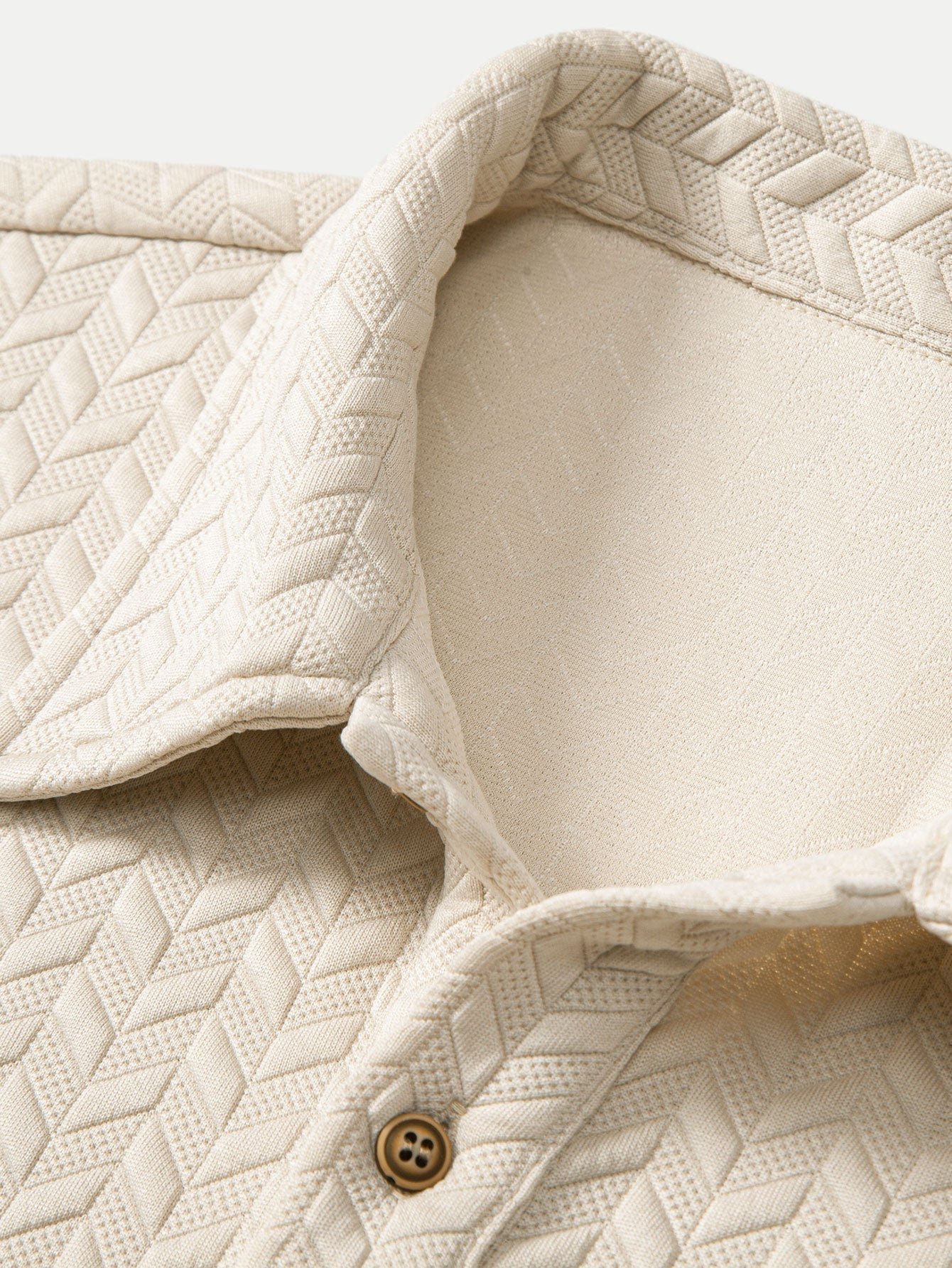 Short Sleeved Jacquard Textured Polo