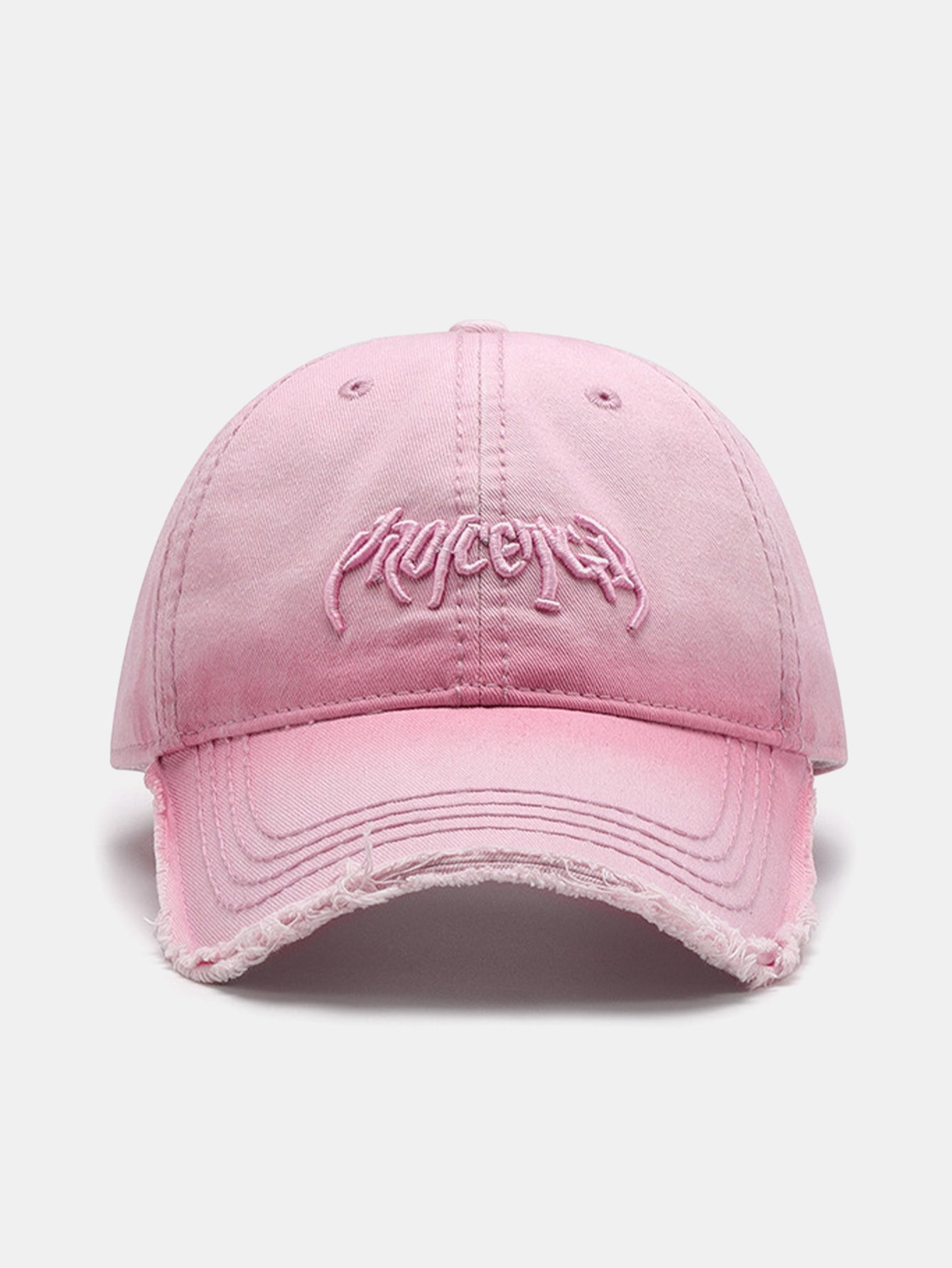 Slogan Embroidery Washed Baseball Cap