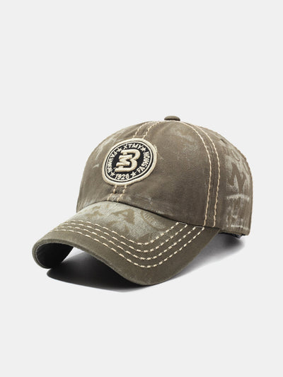 Slogan Patch Embroidery Washed Baseball Cap
