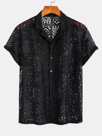 Floral Lace Cuban Shirt