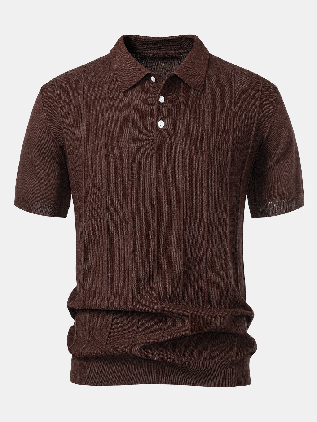 Stripe Jacquard Knit Polo Shirt