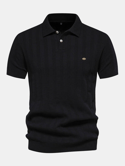Stripe Knit Polo Shirt