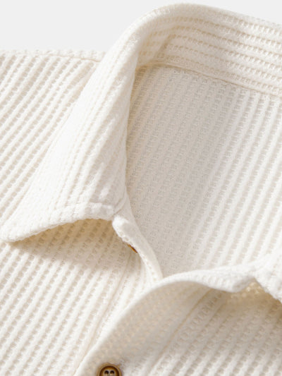 Short Sleeved Waffle Polo