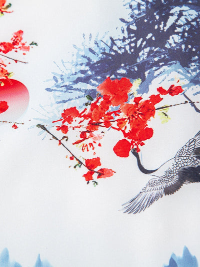 Oriental Ink Painting Button Up Shirt