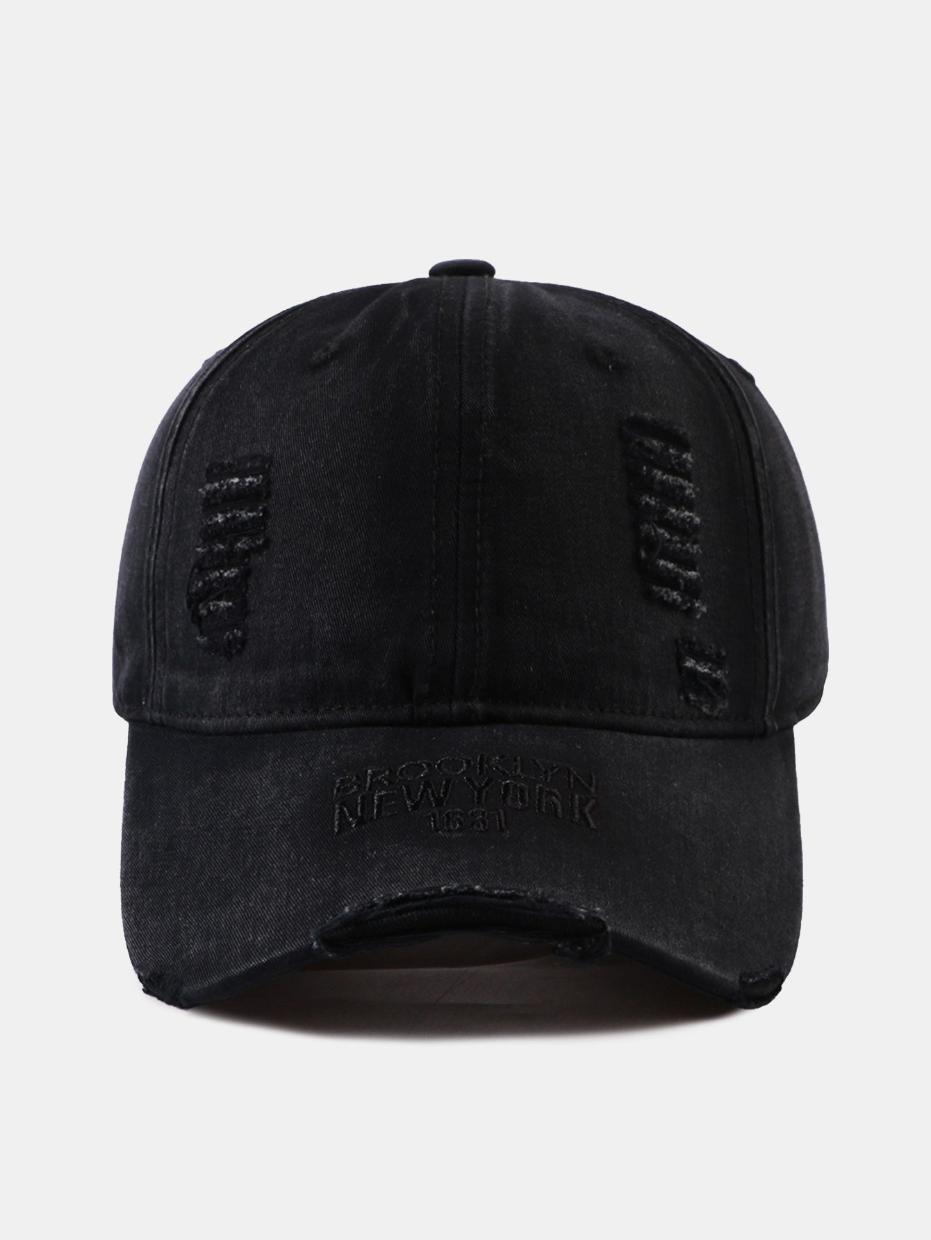 Solid Color New York Embroidery Cotton Washed Distressed Baseball Cap