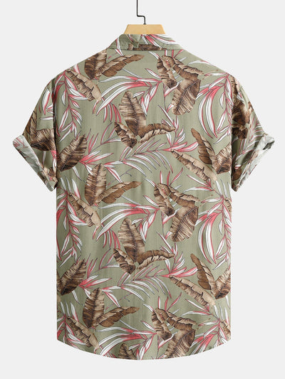 Viscose Tropical Print Button Up Shirt