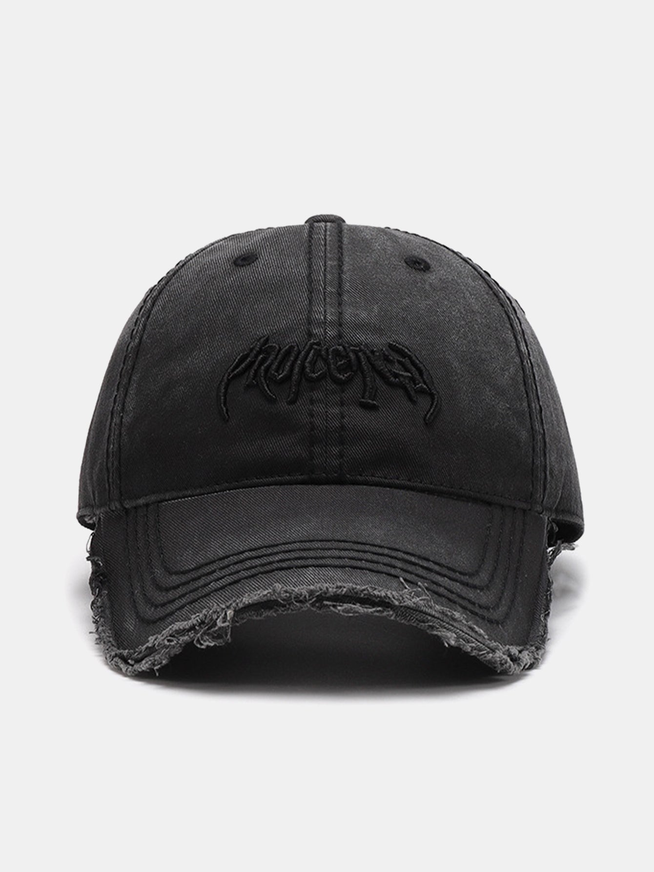 Slogan Embroidery Washed Baseball Cap