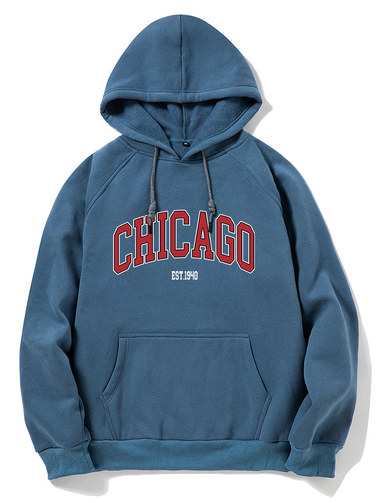 Chicago Letter Print Hoodie
