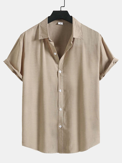 Cotton Blend Lapel Shirts #This item will shrink after washing, so we highly recommend choosing one size up#