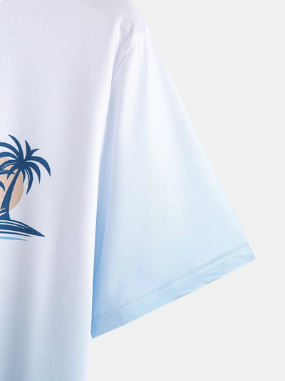 Gradient Palm Tree Print T-Shirt