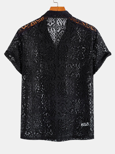 Floral Lace Cuban Shirt