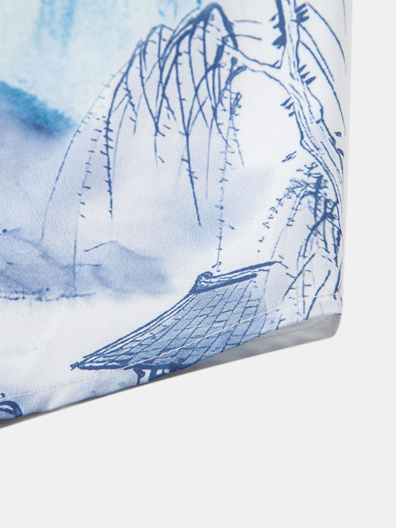 Oriental Ink Painting Button Up Shirt