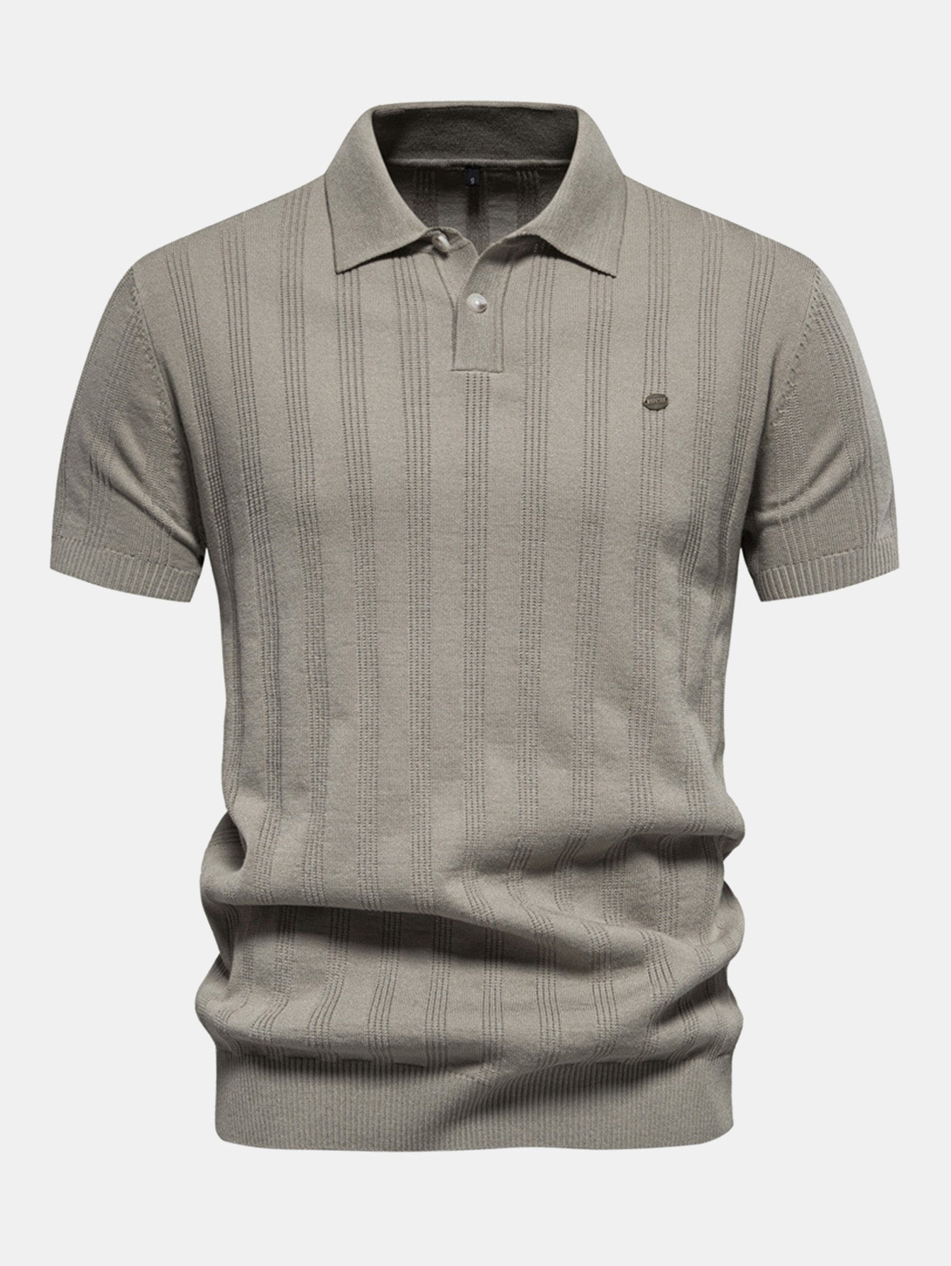 Stripe Knit Polo Shirt