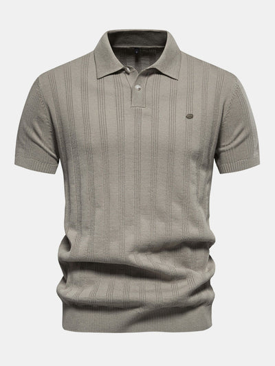Stripe Knit Polo Shirt