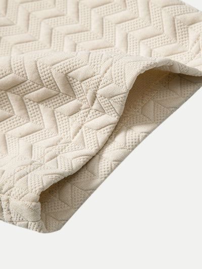 Short Sleeved Jacquard Textured Polo