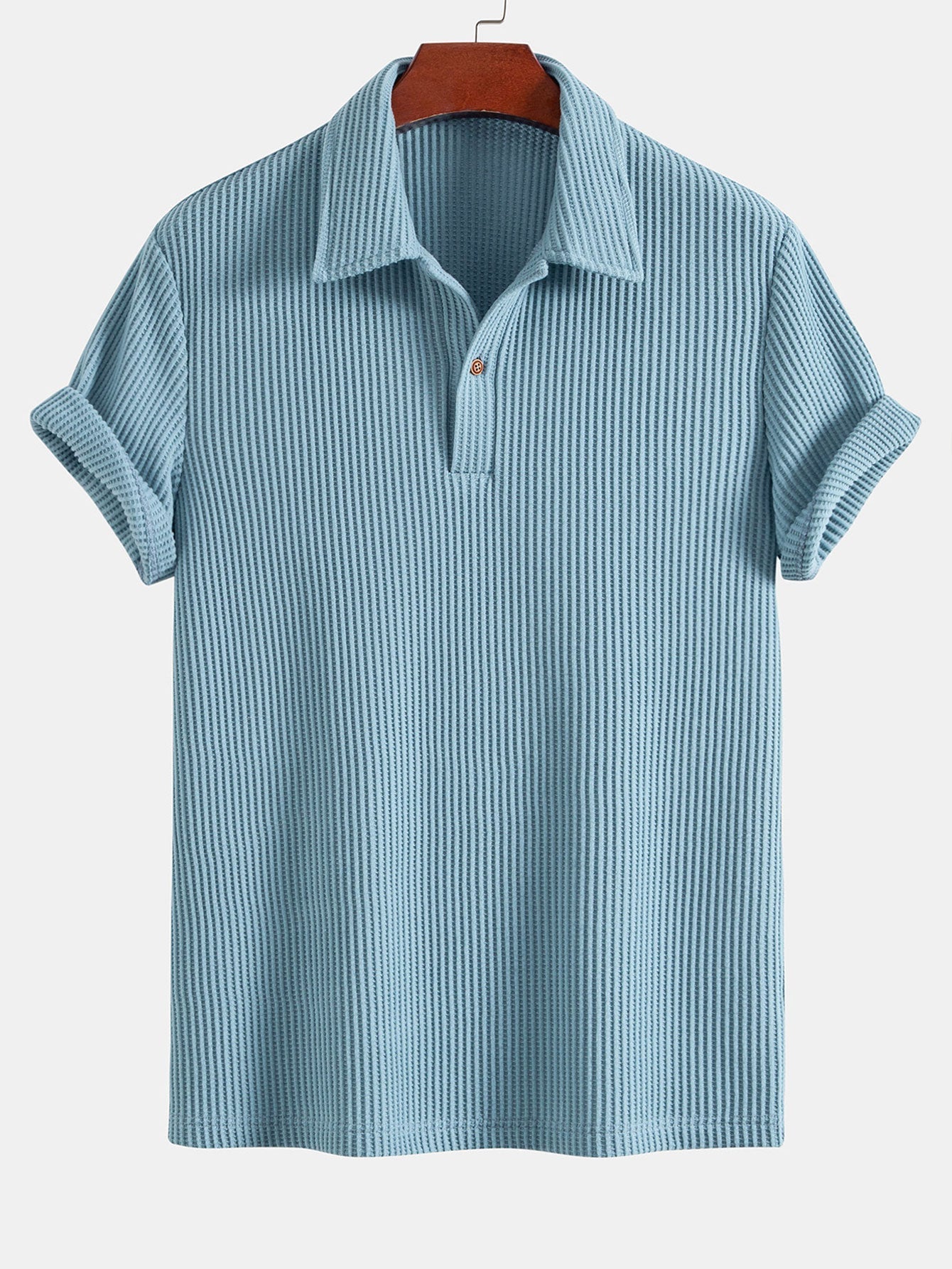 Short Sleeved Waffle Polo