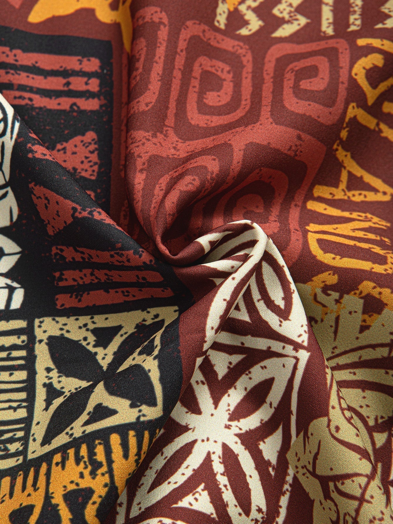 Pineapple Ethnic Hawaii Print Button Up Shirt