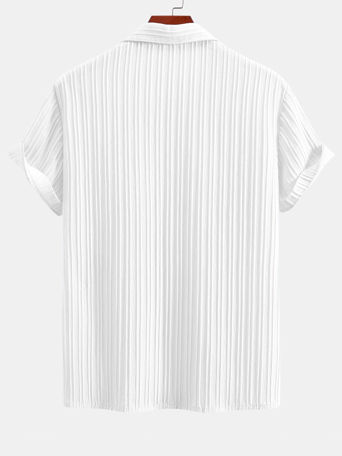 Textured Cuban Collar Pocket Shirt