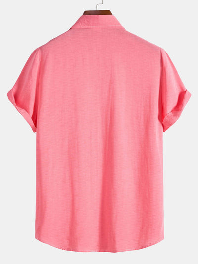 Cotton Blend Lapel Shirts #This item will shrink after washing, so we highly recommend choosing one size up#