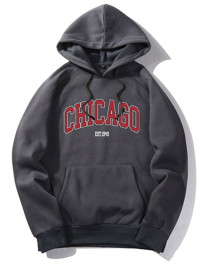 Chicago Letter Print Hoodie
