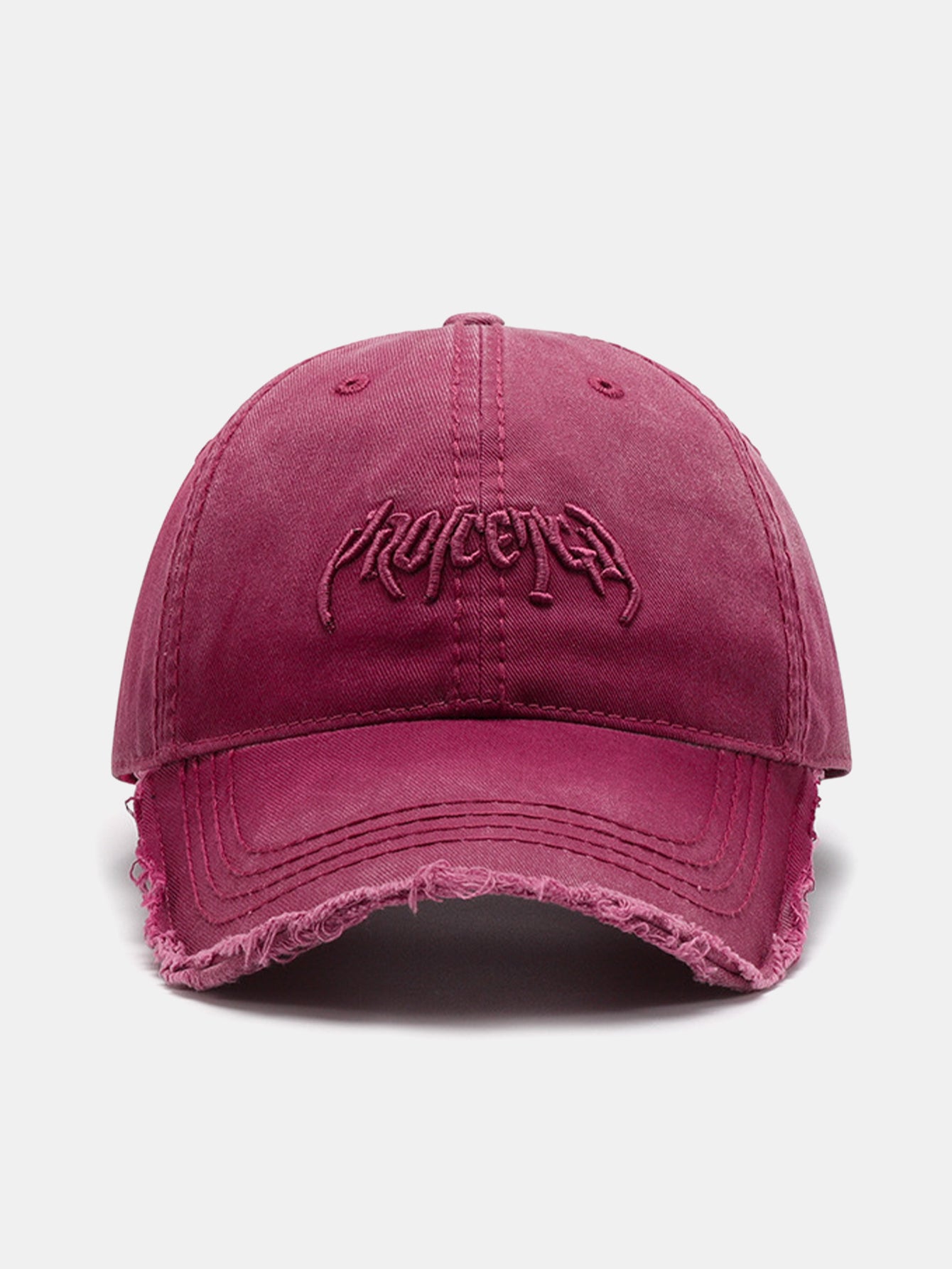 Slogan Embroidery Washed Baseball Cap