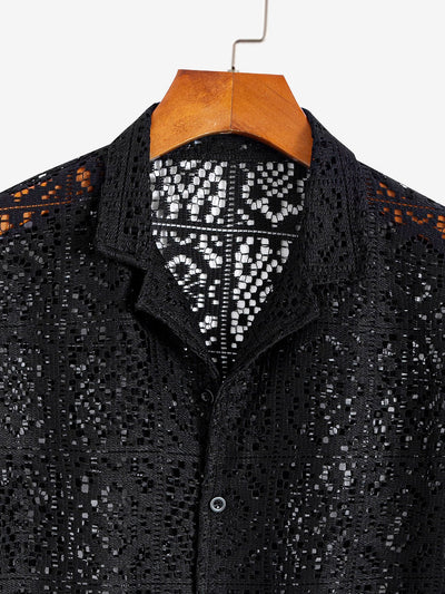 Floral Lace Cuban Shirt