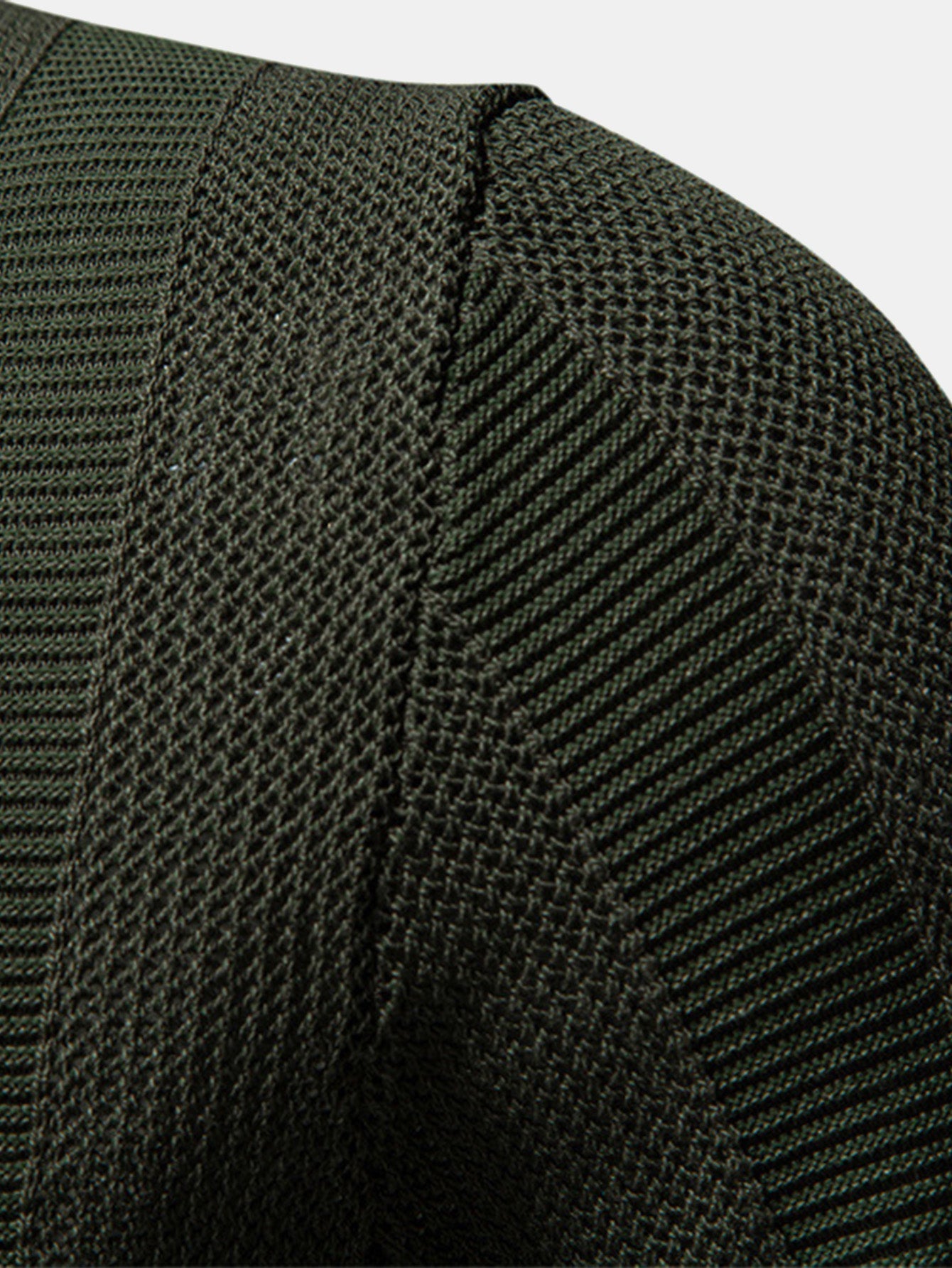 Stripe Hollow Knit V Neck Polo Shirt