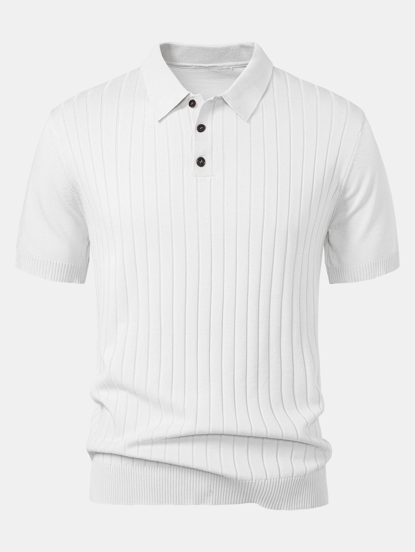 Stripe Knit Polo Shirt