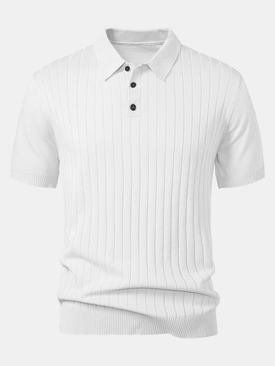 Stripe Knit Polo Shirt