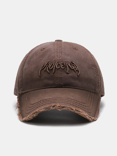 Slogan Embroidery Washed Baseball Cap