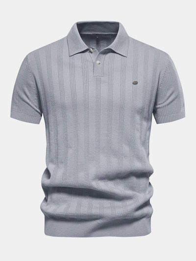 Stripe Knit Polo Shirt