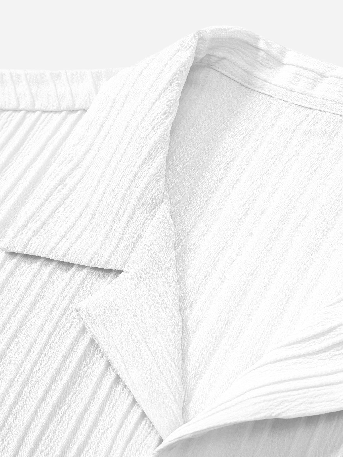 Textured Cuban Collar Pocket Shirt