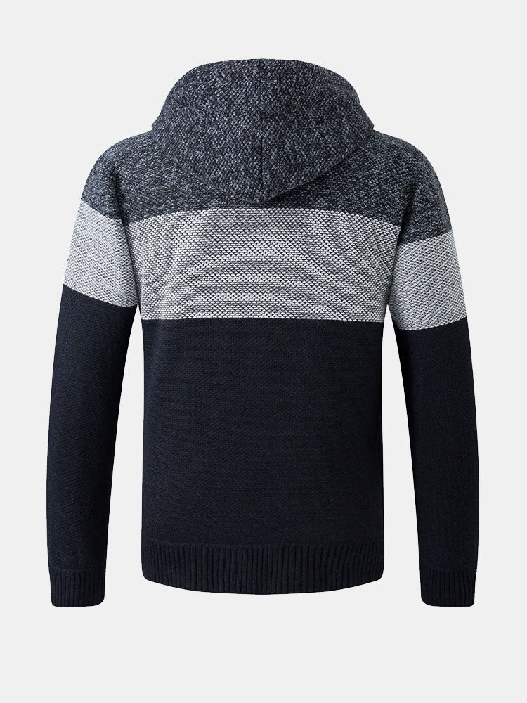 Color Block Hooded Sweater