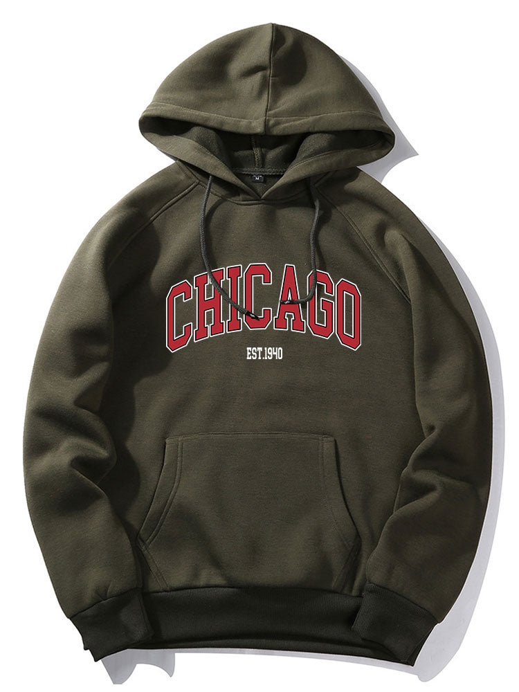 Chicago Letter Print Hoodie