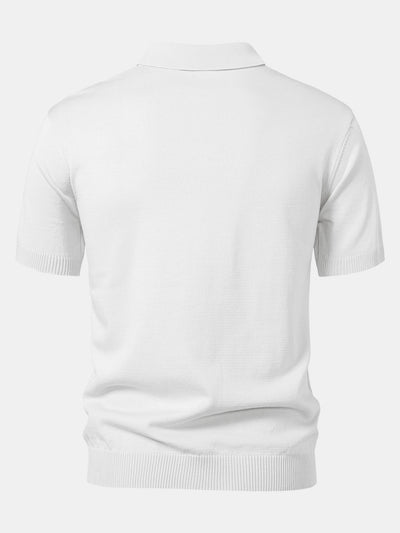 Stripe Knit Polo Shirt