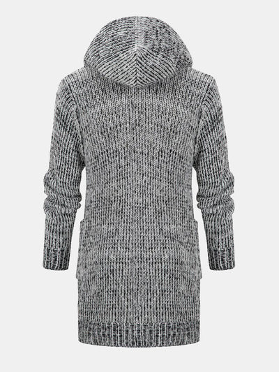 Long Line Knitted Hooded Cardigan