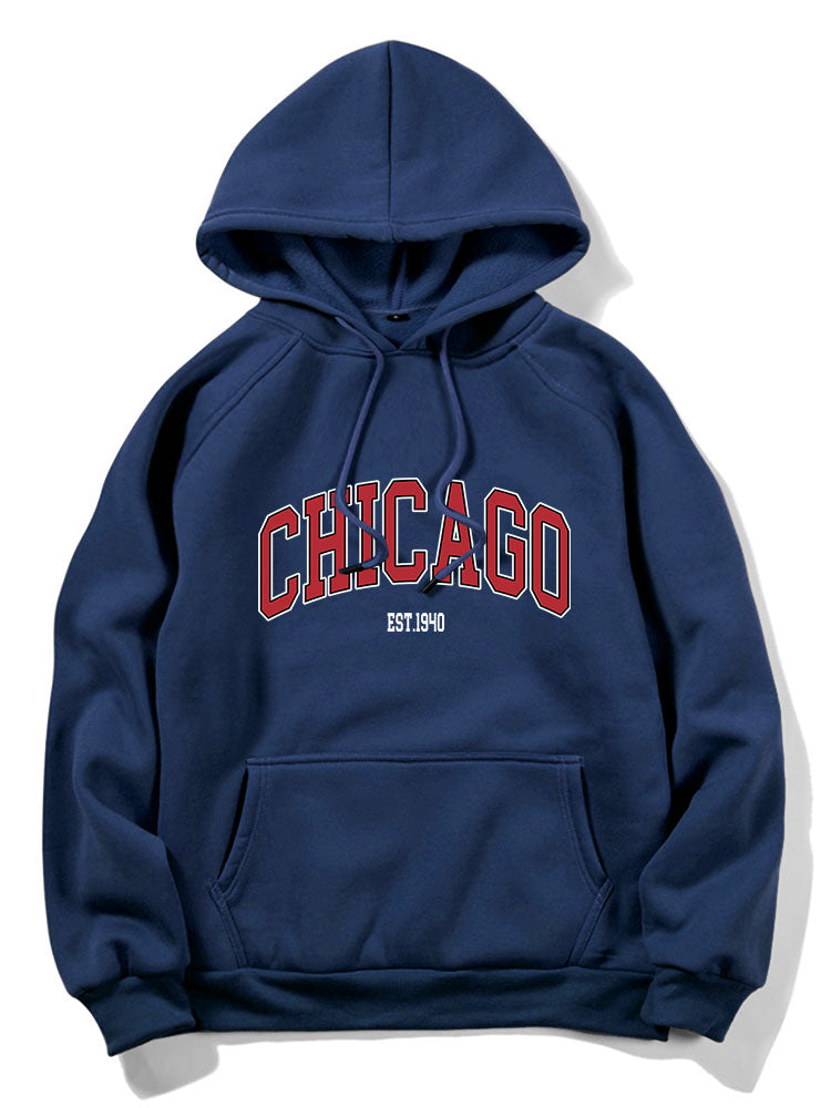 Chicago Letter Print Hoodie