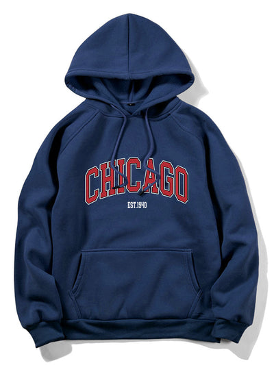 Chicago Letter Print Hoodie