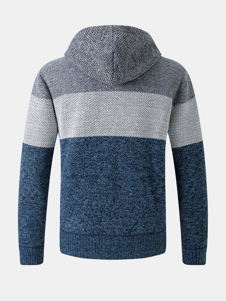 Color Block Hooded Sweater