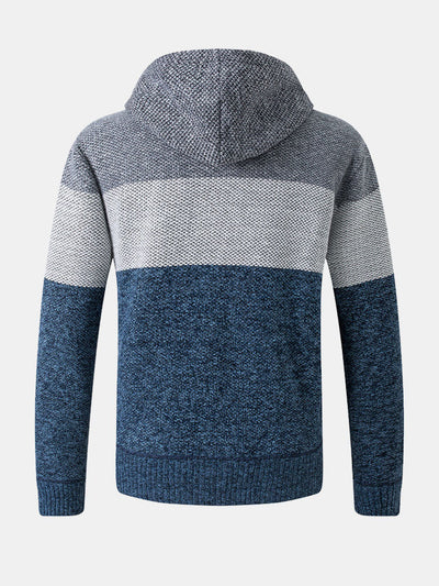 Color Block Hooded Sweater