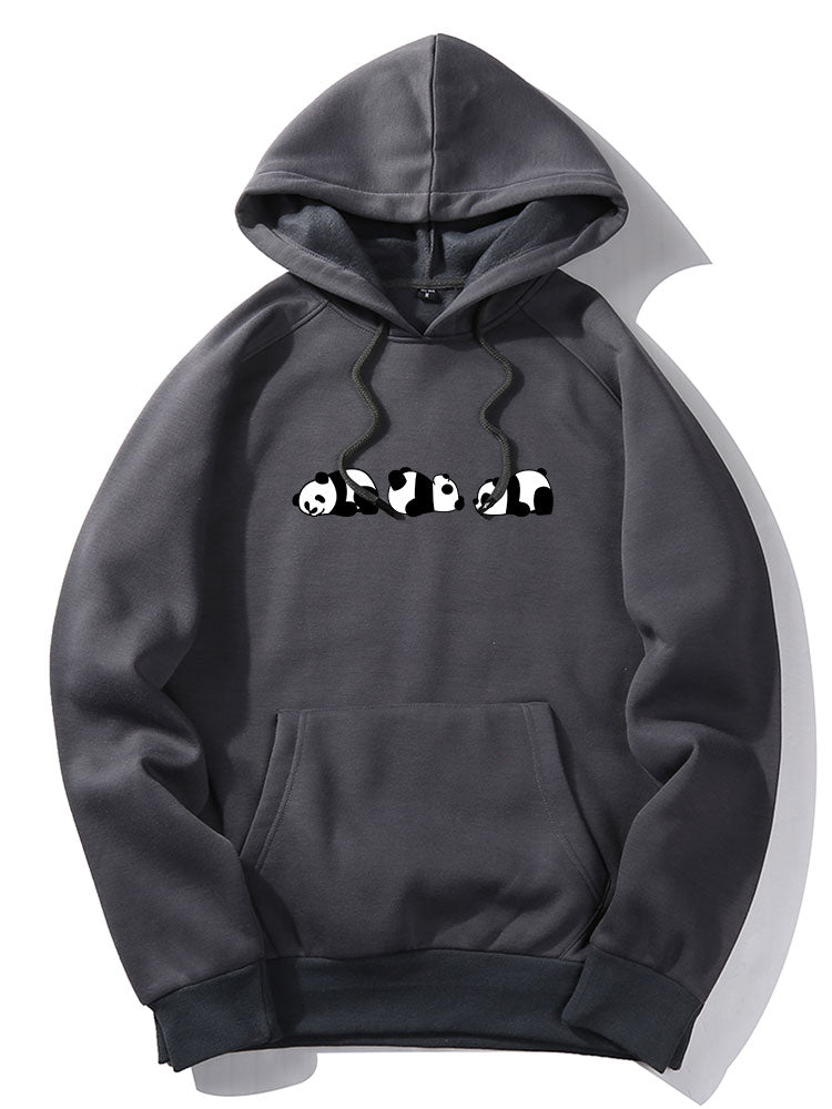 Rolling Panda Print Hoodie