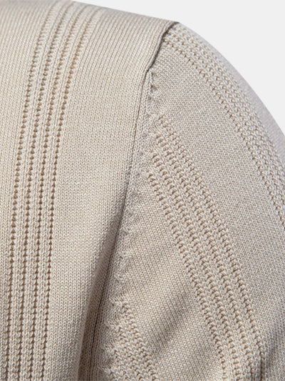 Stripe Knit Polo Shirt