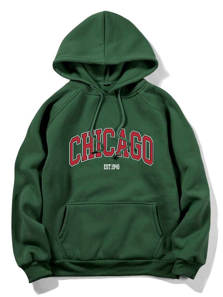 Chicago Letter Print Hoodie