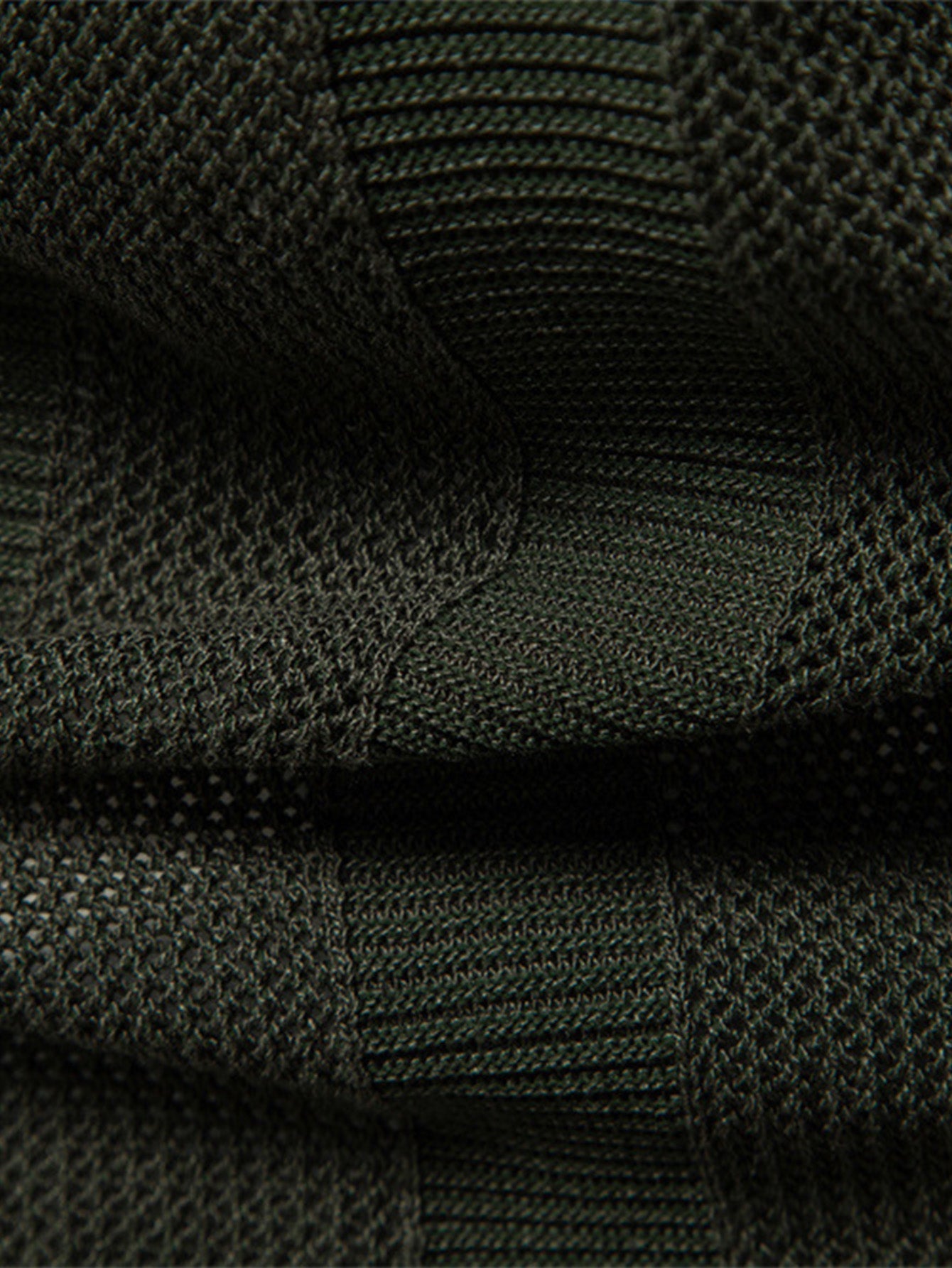 Stripe Hollow Knit V Neck Polo Shirt