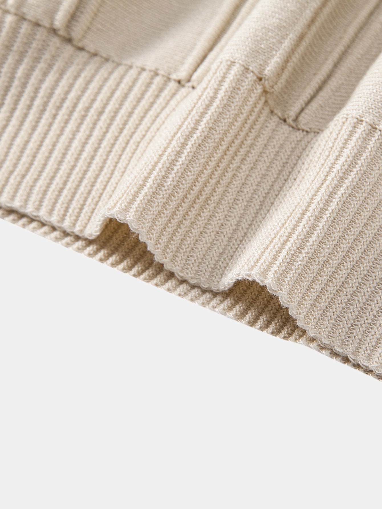 Stripe Jacquard Zipper Knit Polo Shirt