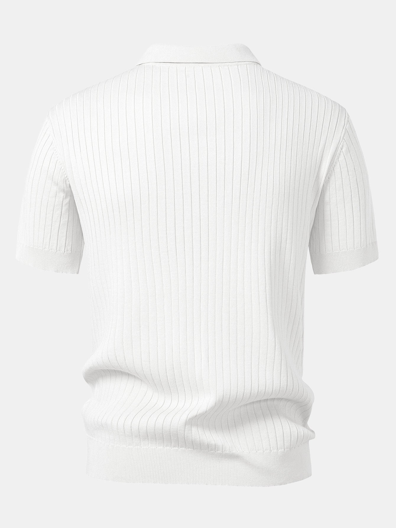 Stripe V Neck Knit Polo Shirt