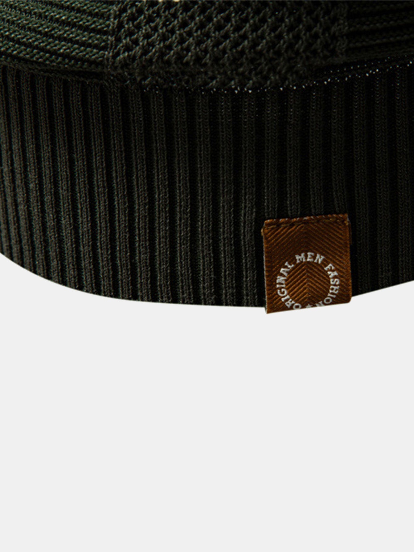 Stripe Hollow Knit V Neck Polo Shirt