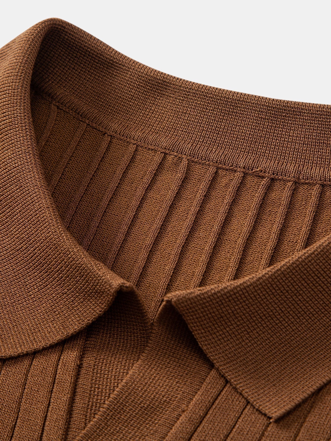 Stripe V Neck Knit Polo Shirt