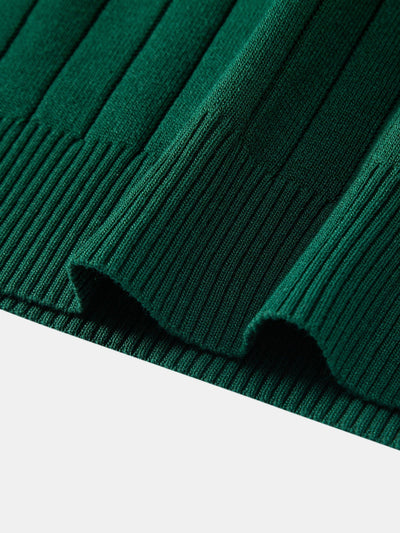 Stripe Knit Polo Shirt